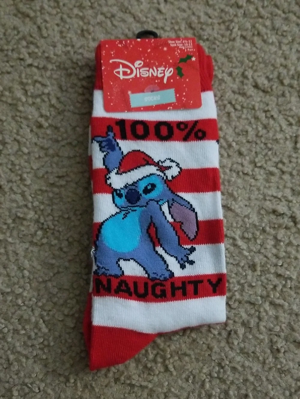 Disney Stitch Holiday Crew Socks - Red, White & Blue